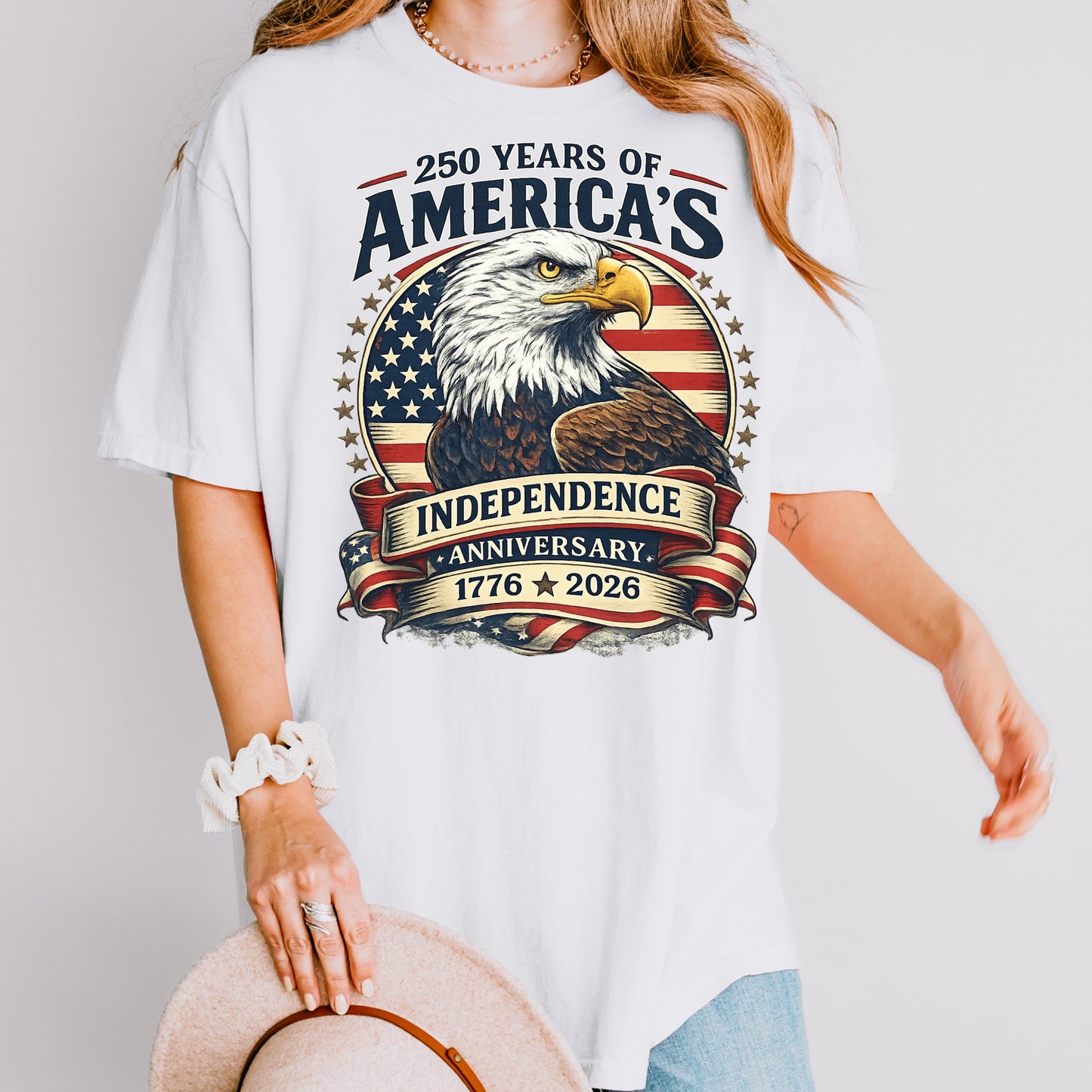 USA Semiquincentennial 250 Years Shirt,American Eagle Patriotic Tee,1776-2026 Freedom Celebration Shirt,Vintage USA Flag Independence Day | JC79
