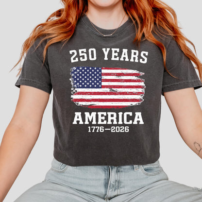 Comfort Colors® Retro Usa 250 Shirt,250th Anniversary United States Shirt, Usa Flag Tee, 4th of July Shirt, Patriotic Gift | ZE99