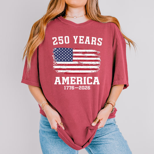 Comfort Colors® Retro Usa 250 Shirt,250th Anniversary United States Shirt, Usa Flag Tee, 4th of July Shirt, Patriotic Gift | ZE99