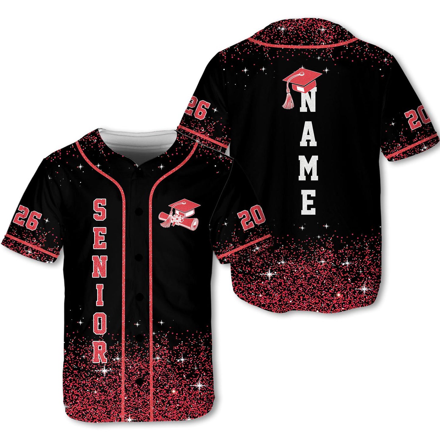 Senior 2026 Baseball Jersey, Glitter Baseball Jersey, Personalized Jersey, Class Off 2026, Graduation, Senior Gifts | UR10