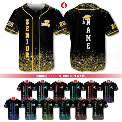 Senior 2026 Baseball Jersey, Glitter Baseball Jersey, Personalized Jersey, Class Off 2026, Graduation, Senior Gifts | UR10