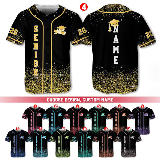 Senior 2026 Baseball Jersey, Glitter Baseball Jersey, Personalized Jersey, Class Off 2026, Graduation, Senior Gifts | UR10