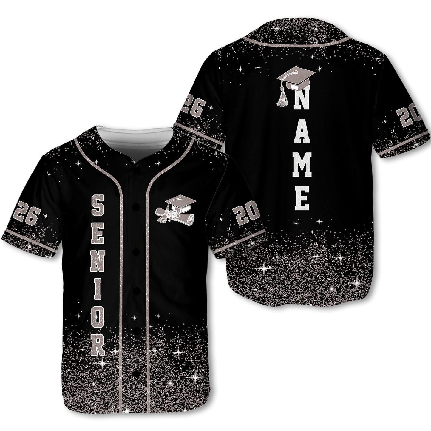 Senior 2026 Baseball Jersey, Glitter Baseball Jersey, Personalized Jersey, Class Off 2026, Graduation, Senior Gifts | UR10