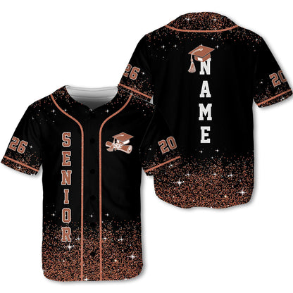 Senior 2026 Baseball Jersey, Glitter Baseball Jersey, Personalized Jersey, Class Off 2026, Graduation, Senior Gifts | UR10
