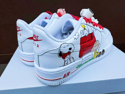 Custom Hand-Painted Air Force 1 Sneakers: Cartoon dog Yellow Bird AF1 white personalized gift design wedding fashion trainers shoes | FQ72