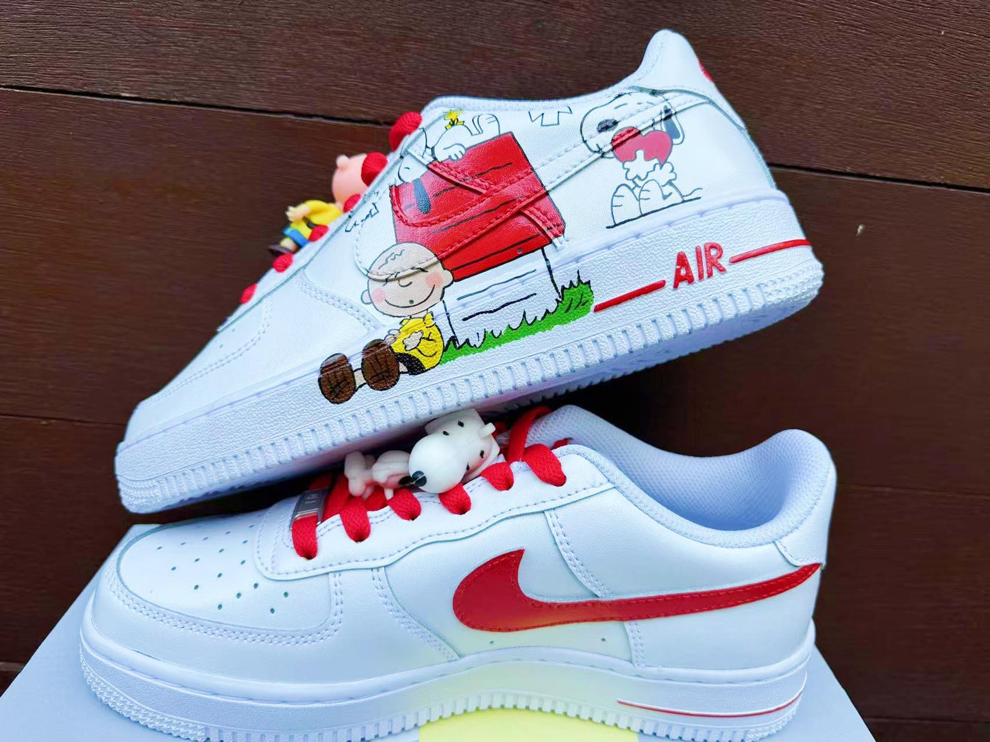 Custom Hand-Painted Air Force 1 Sneakers: Cartoon dog Yellow Bird AF1 white personalized gift design wedding fashion trainers shoes | FQ72
