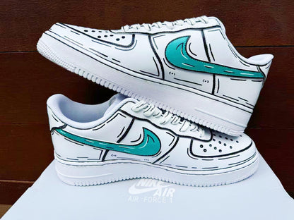 Custom Hand-Painted Air Force 1 Sneakers: AF1 white personalized gift design wedding fashion trainers anime shoes | LL95
