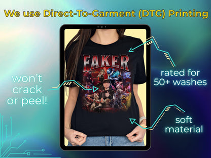 Faker T1 Bootleg T-Shirt: Retro League of Legends Esports Tee | MQ59