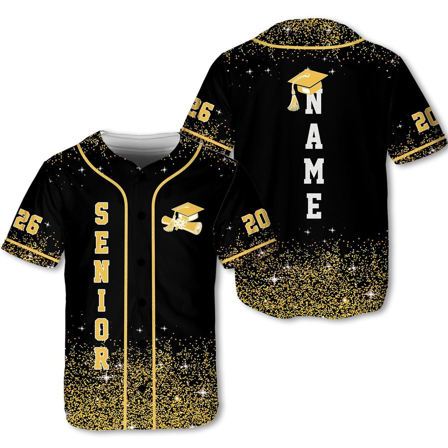 Senior 2026 Baseball Jersey, Glitter Baseball Jersey, Personalized Jersey, Class Off 2026, Graduation, Senior Gifts | UR10