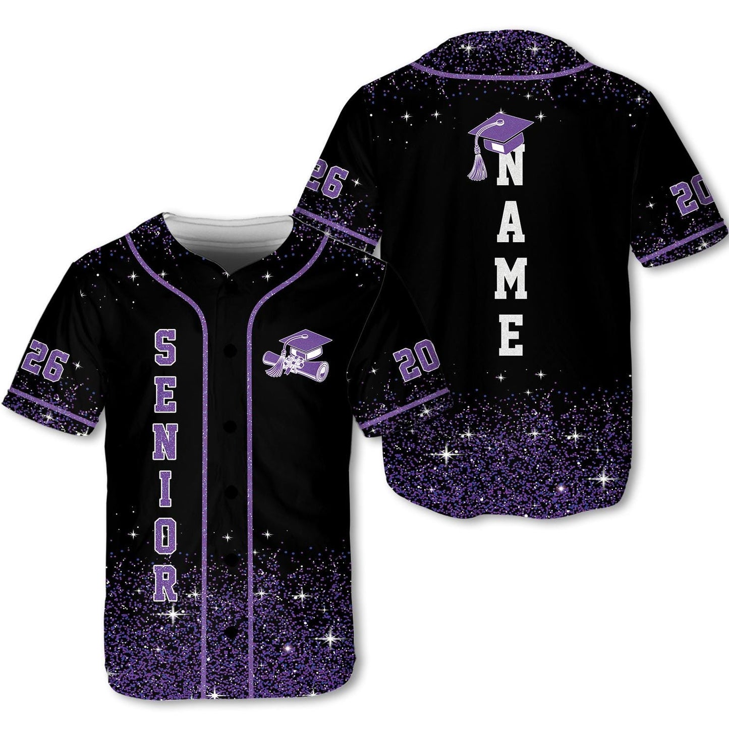 Senior 2026 Baseball Jersey, Glitter Baseball Jersey, Personalized Jersey, Class Off 2026, Graduation, Senior Gifts | UR10