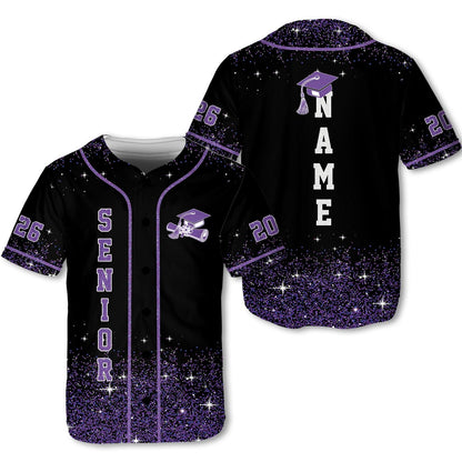 Senior 2026 Baseball Jersey, Glitter Baseball Jersey, Personalized Jersey, Class Off 2026, Graduation, Senior Gifts | UR10