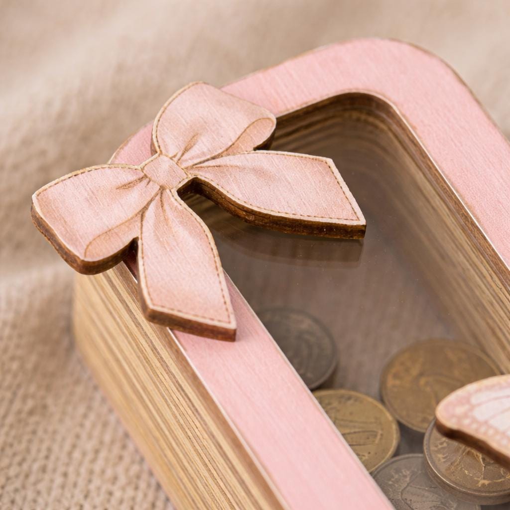 Personalized Wooden Letter Piggy Bank for Girls, Custom Name Money Bank, Baby Girl Nursery Decor, Kids Saving Box, Birthday Gift for Baby