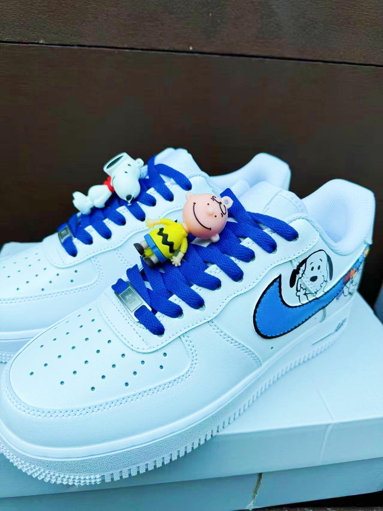 Custom Hand-Painted Air Force 1 Sneakers: Cartoon dog Yellow Bird AF1 white personalized gift design wedding fashion trainers shoes | PM97