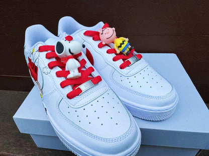 Custom Hand-Painted Air Force 1 Sneakers: Cartoon dog Yellow Bird AF1 white personalized gift design wedding fashion trainers shoes | FQ72