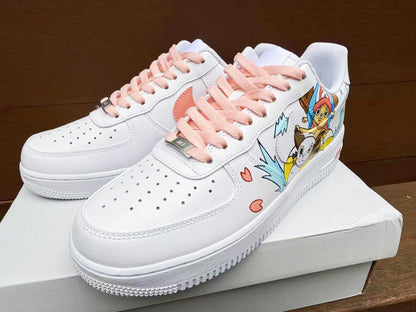 Hand Painted Air Force 1 Sneakers: Custom Anime Shoes white personalized gift design wedding fashion trainers | CT90