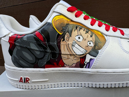 Hand-Painted Air Force 1 Sneakers: Custom Cartoon AF1 white personalized gift design wedding fashion trainers | EV90