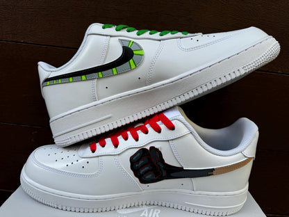 Hand-Painted Air Force 1 Sneakers: Custom Cartoon AF1 white personalized gift design wedding fashion trainers | EV90