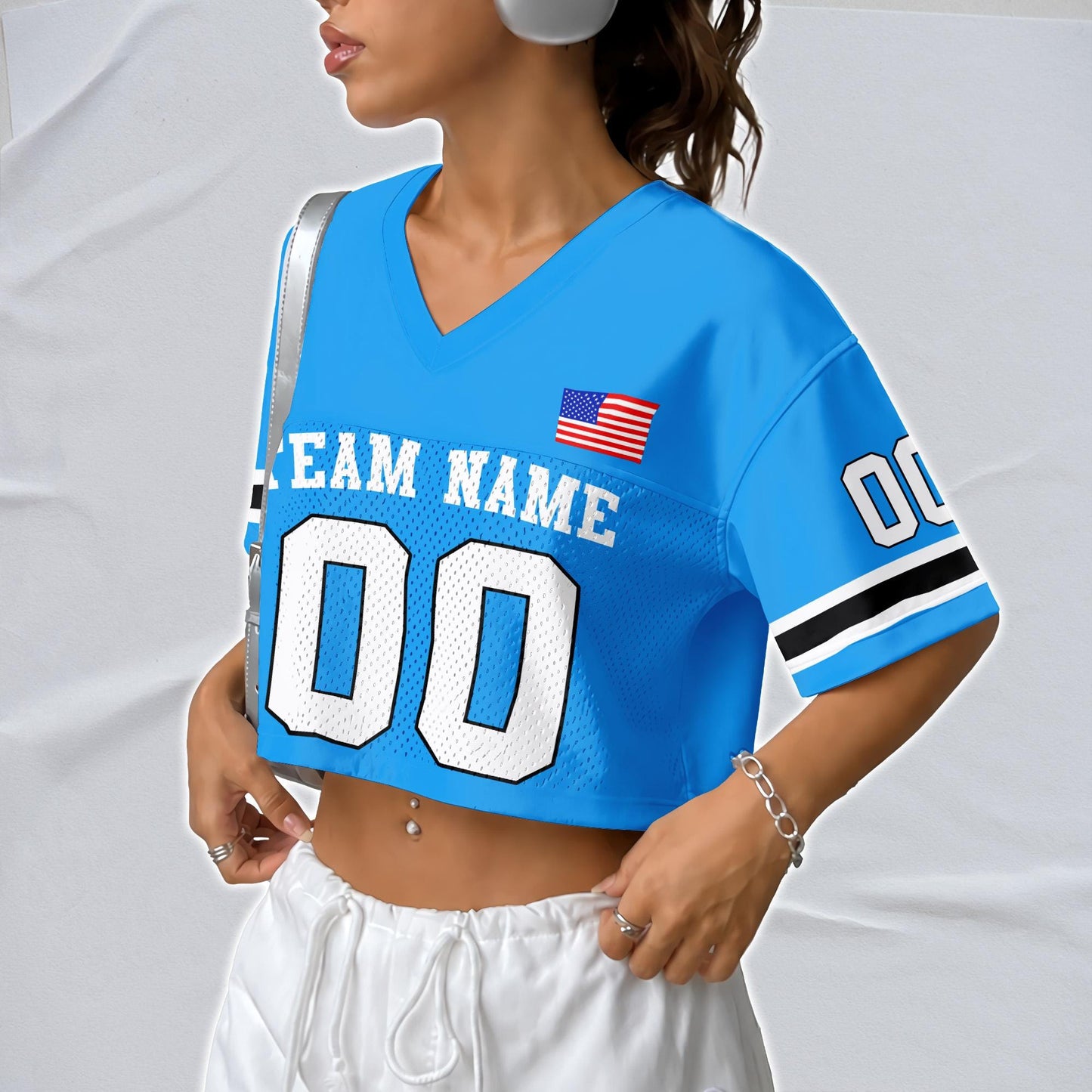 Carolina Football Vintage Jersey Crop Top & Men Jersey Shirt, Retro Game Day Outfit, Athletic Fan Apparel for Football Lovers | IC48