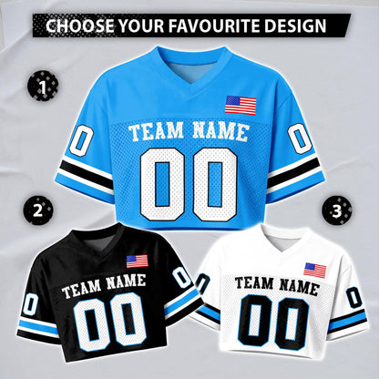 Carolina Football Vintage Jersey Crop Top & Men Jersey Shirt, Retro Game Day Outfit, Athletic Fan Apparel for Football Lovers | IC48