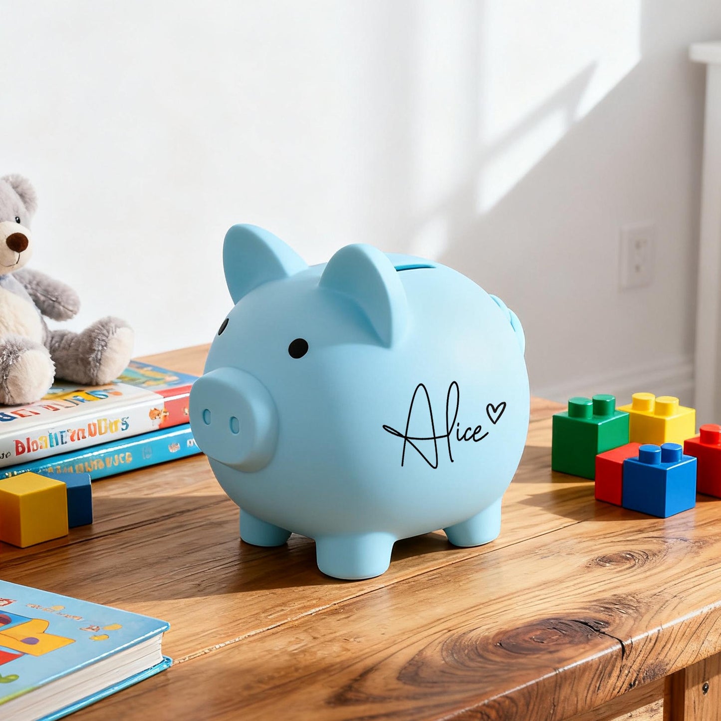 Custom Name Kids Piggy Bank | Boys Coin Money Bank | Unique Easter Birthday Gift & Cute Nursery Decoration
