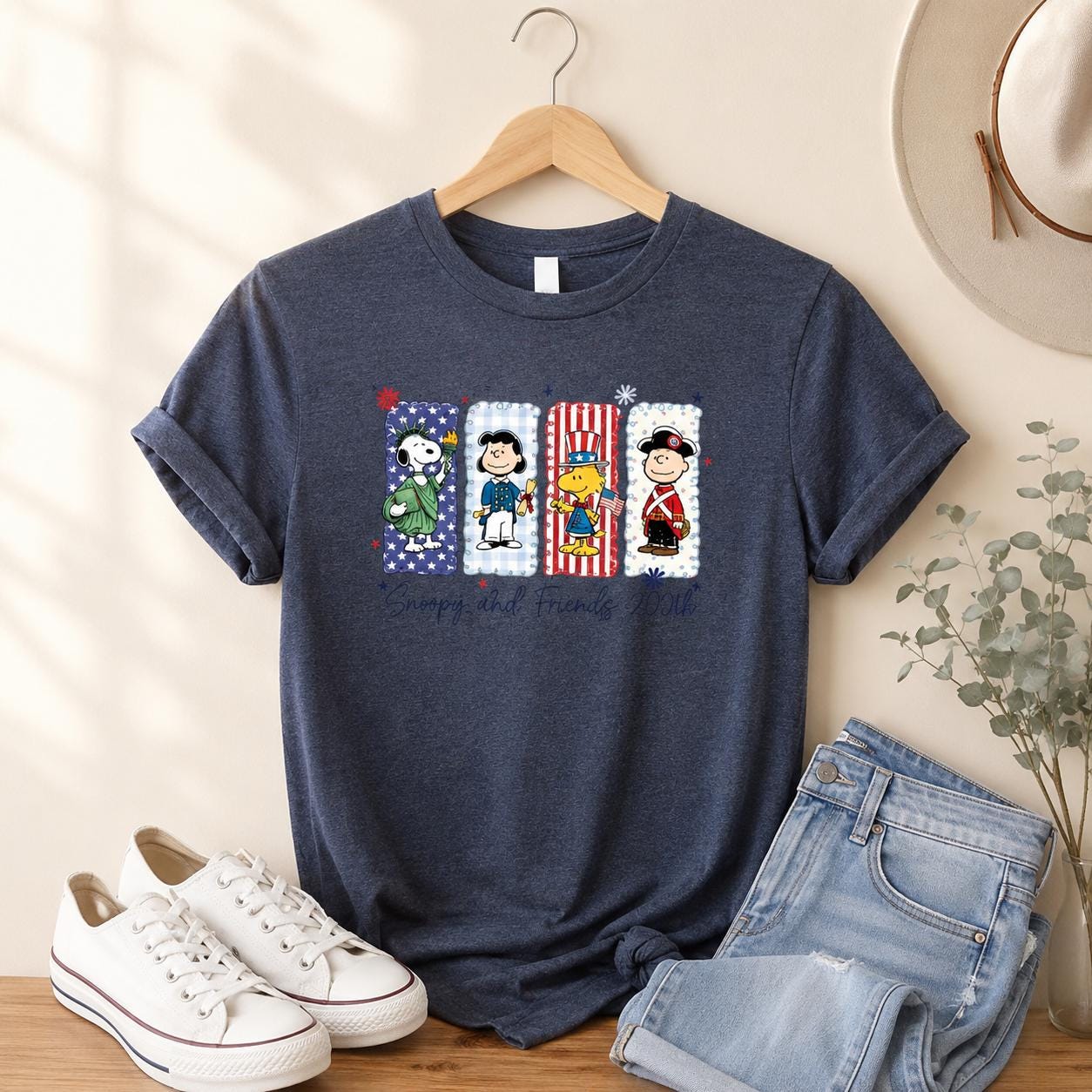 Snoopy and Friends 250th Shirt, Peanuts Patriotic Tee, America 250th Birthday Comfort Colors, 4th of July Gift | YX77