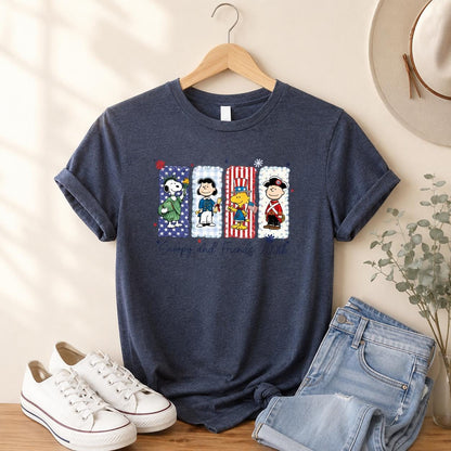 Snoopy and Friends 250th Shirt, Peanuts Patriotic Tee, America 250th Birthday Comfort Colors, 4th of July Gift | YX77