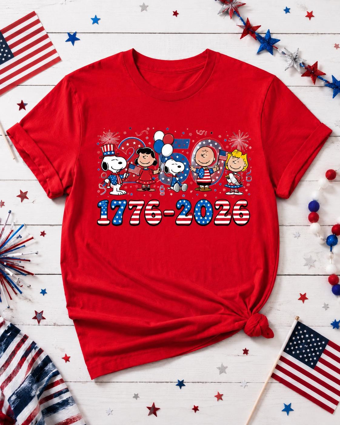 America 250th Snoopy Shirt, Peanuts Patriotic Comfort Colors Tee, 1776 2026 Fourth Of July Gift For Women | SE77