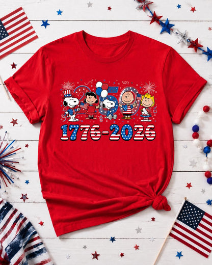 America 250th Snoopy Shirt, Peanuts Patriotic Comfort Colors Tee, 1776 2026 Fourth Of July Gift For Women | SE77