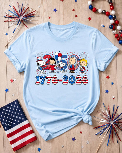 America 250th Snoopy Shirt, Peanuts Patriotic Comfort Colors Tee, 1776 2026 Fourth Of July Gift For Women | SE77