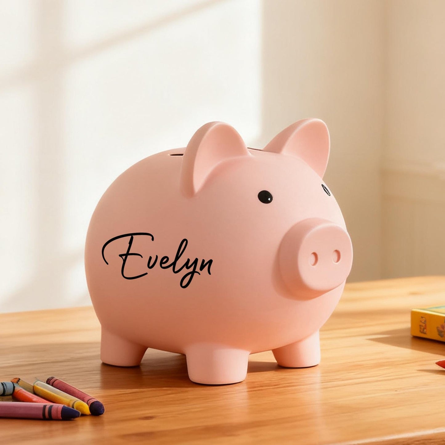 Personalized Piggy Bank With Name, Custom Kids Coin Bank, Birthday Gift for Boys, Nursery Room Decor, Baby Shower Gifts, Handmade Money Bank