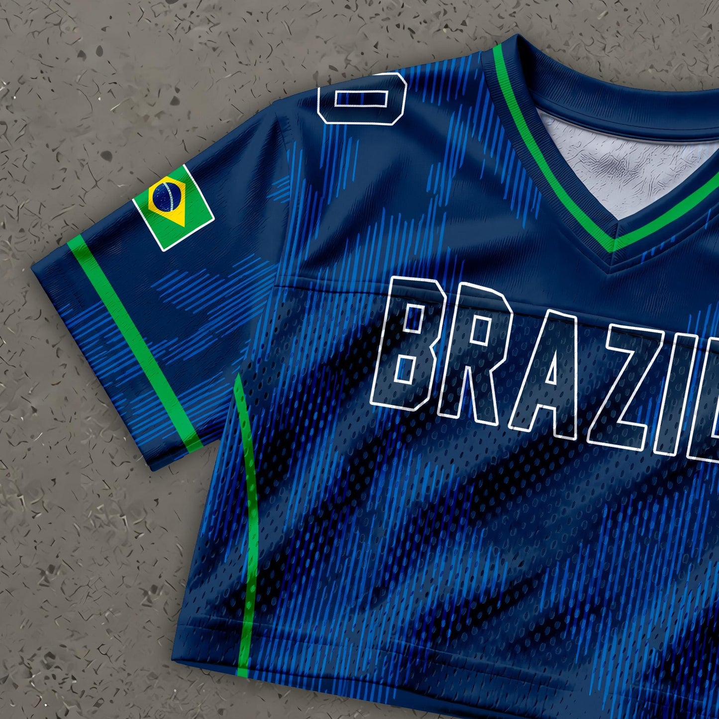 Custom Cheerleading Brasil Football Jersey for Women, Personalized Printed Name Number Mesh Crop Top,Green Yellow Soccer Jersey,Brazil Shirt | HI50
