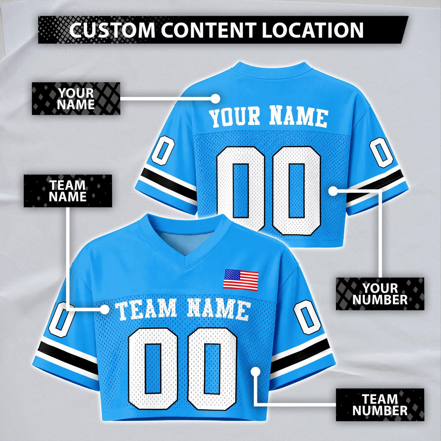 Carolina Football Vintage Jersey Crop Top & Men Jersey Shirt, Retro Game Day Outfit, Athletic Fan Apparel for Football Lovers | IC48
