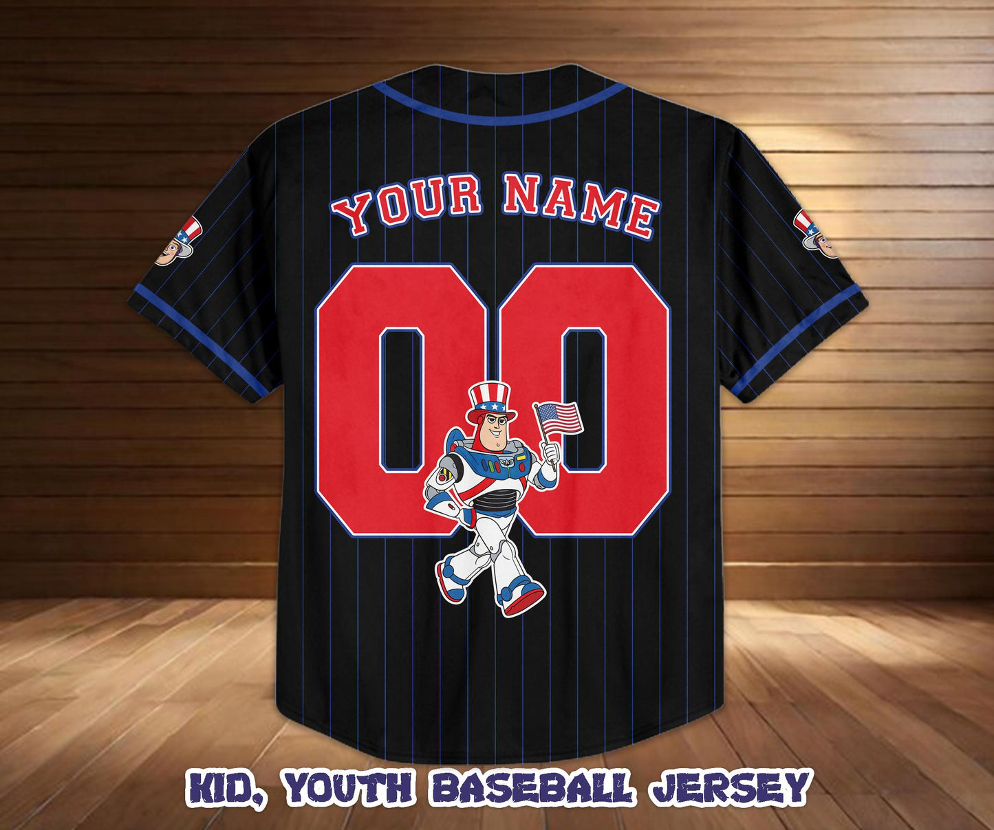 Custom Buzz Lightyear Baseball Jersey, 250th Anniversary USA Outfit, Birthday Gift | CW17