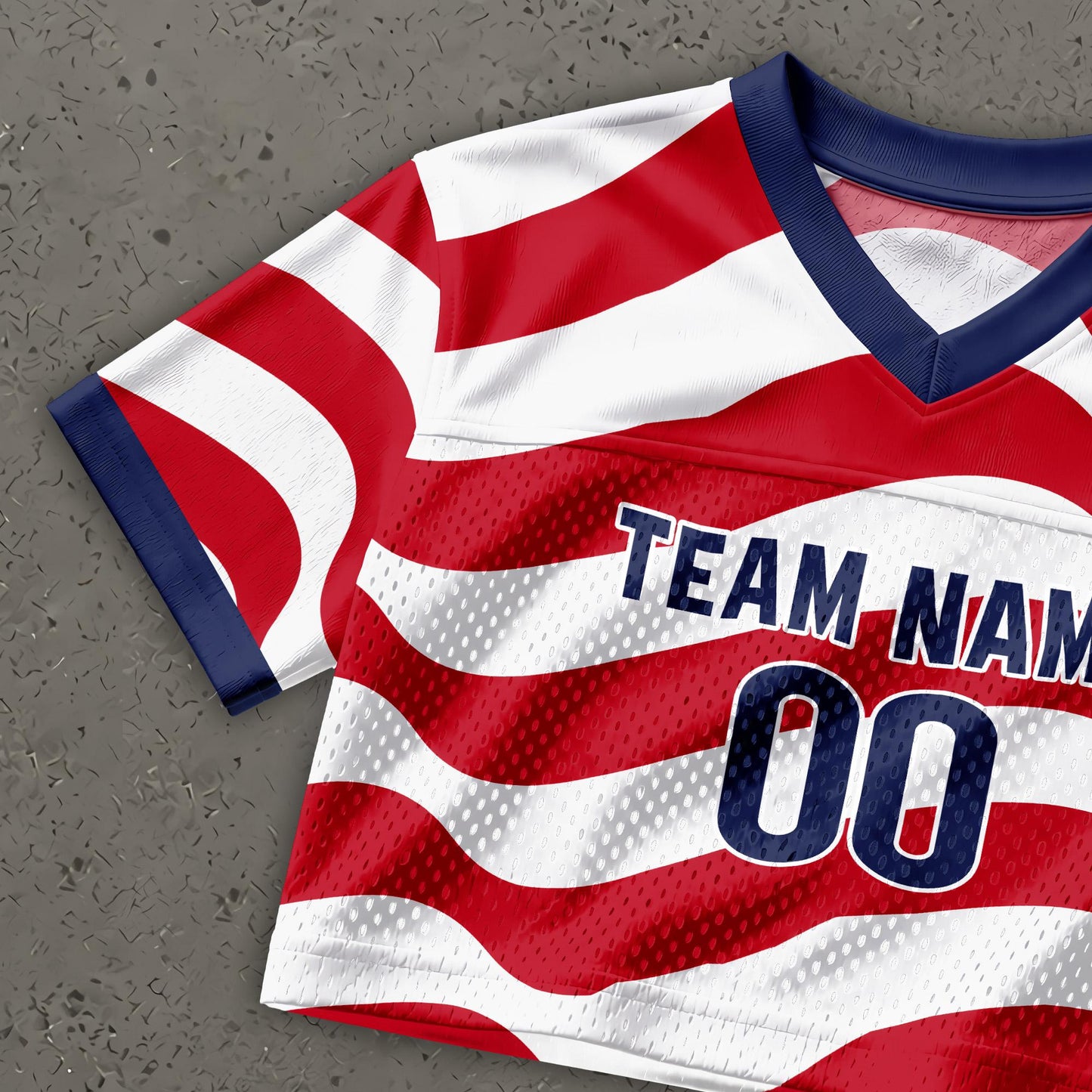 Custom USA 2026 Football Jersey Crop Top, Personalized Red White Blue Shirt, American Flag Fan Outfit, Game Day Gift | QS43
