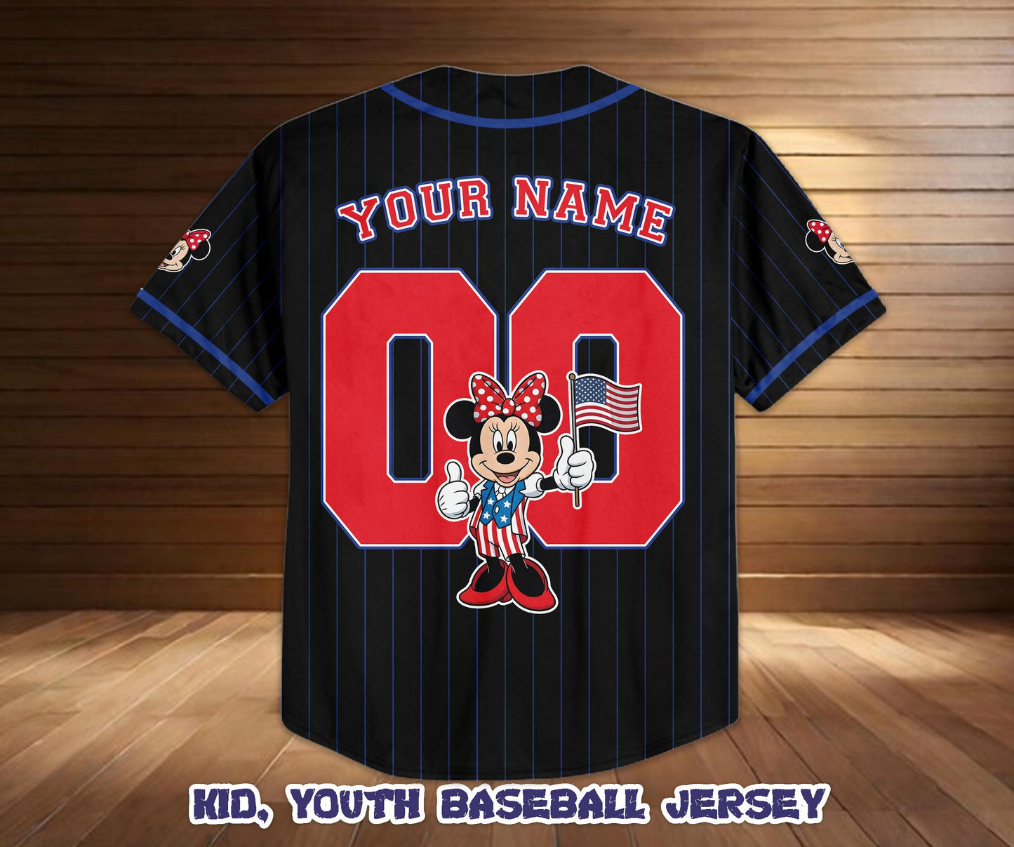 Custom Mickey America 250th Anniversary Baseball Jersey, Patriotic USA Flag Shirt | OG40