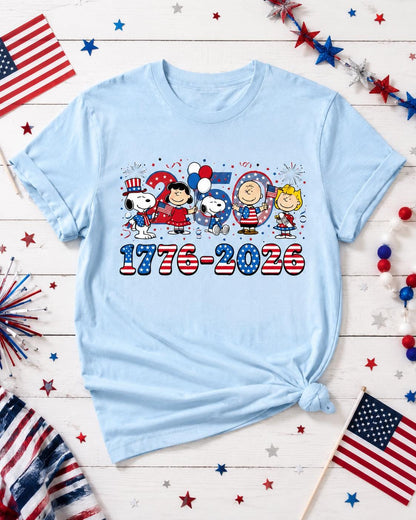 America 250th Snoopy Shirt, Peanuts Patriotic Comfort Colors Tee, 1776 2026 Fourth Of July Gift For Women | SE77