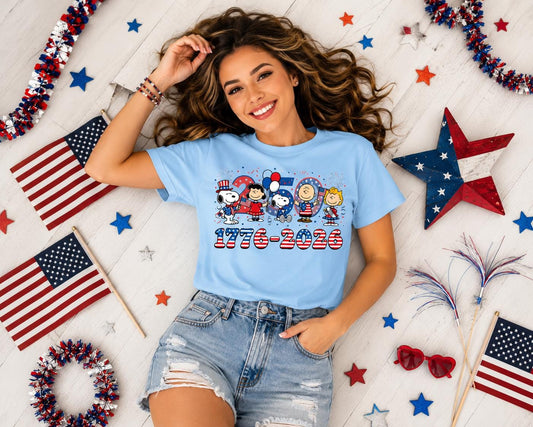 America 250th Snoopy Shirt, Peanuts Patriotic Comfort Colors Tee, 1776 2026 Fourth Of July Gift For Women | SE77