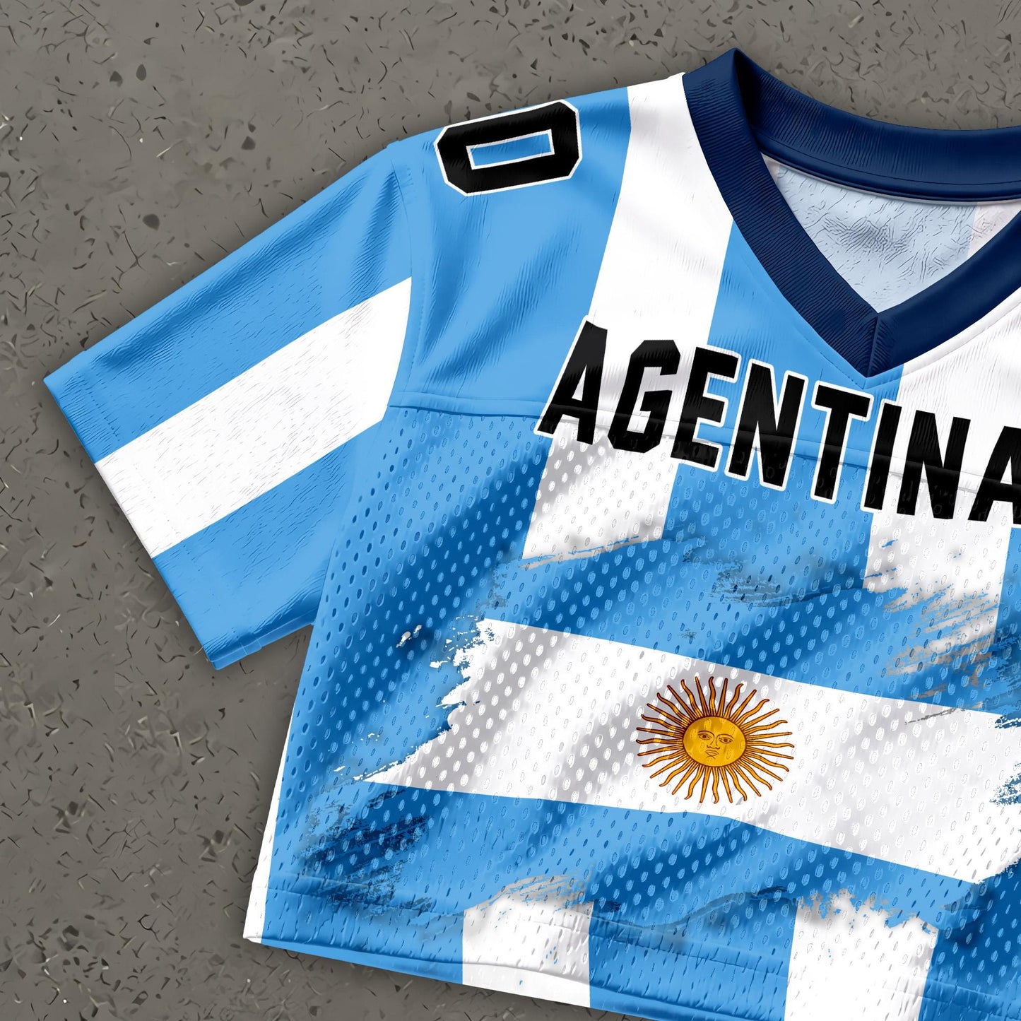 Custom Argentina Football Jersey for Women, Personalized Name Number Logo Mesh Crop Top, Summer Soccer 2026 Jersey,Argentina Girl Shirt 2026 | DM63