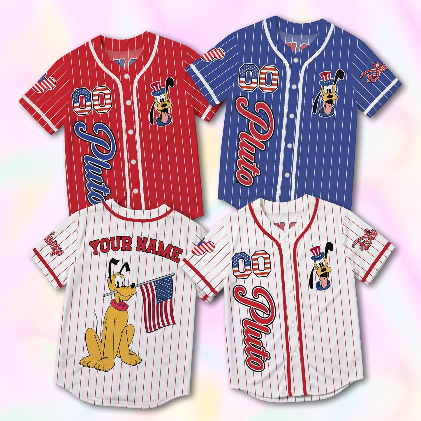Custom Pluto Baseball Jersey, USA 250th Anniversary Shirt, Personalized 1776-2026 Family Vacation Gift | QE64