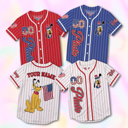 Custom Pluto Baseball Jersey, USA 250th Anniversary Shirt, Personalized 1776-2026 Family Vacation Gift | QE64