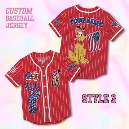 Custom Pluto Baseball Jersey, USA 250th Anniversary Shirt, Personalized 1776-2026 Family Vacation Gift | QE64