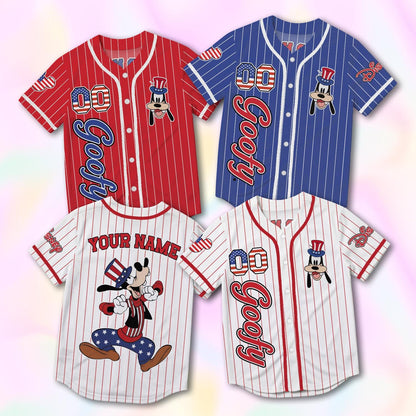 Custom Goofy Baseball Jersey, USA 250th Anniversary Shirt, Personalized 1776-2026 Family Vacation Gift | QV40