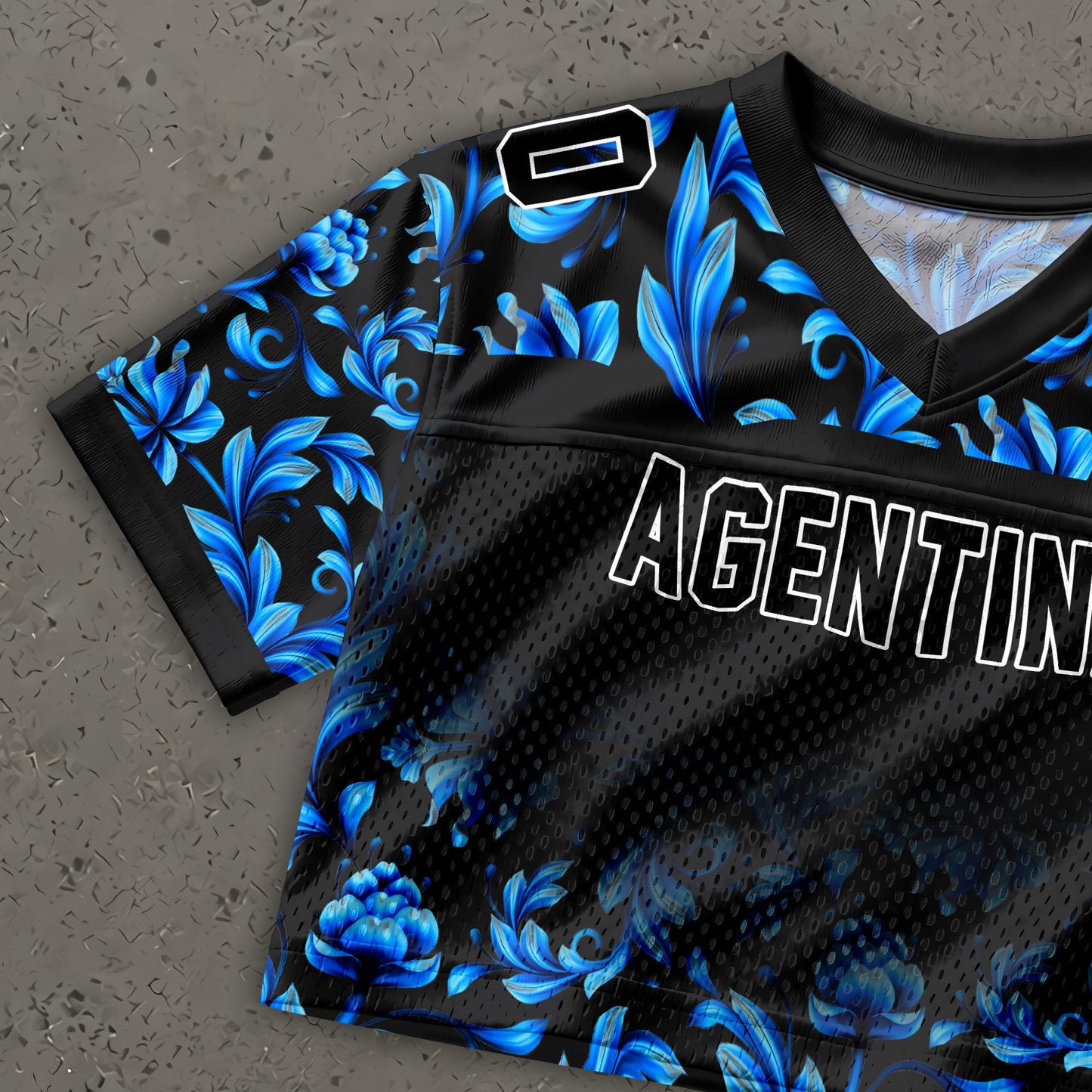 Custom Argentina Football Jersey for Women, Personalized Name Number Logo Mesh Crop Top, Blue White Soccer Jersey, Argentina Girl Shirt 2026 | YP76