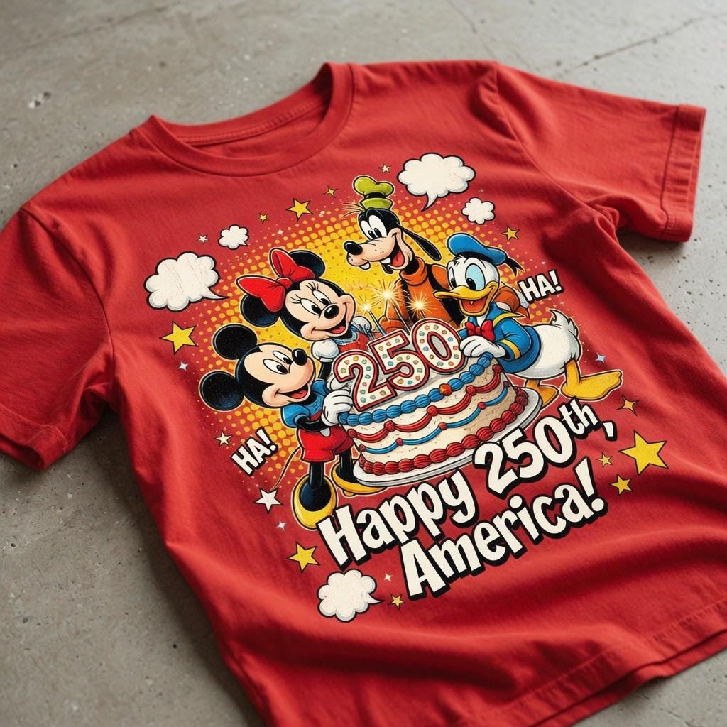 Comfort Colors 3 Style Mickey Minnie Donald Goofy Shirt, Happy 250th America Tee, Disney Patriotic Fourth Of July Gift | FO65