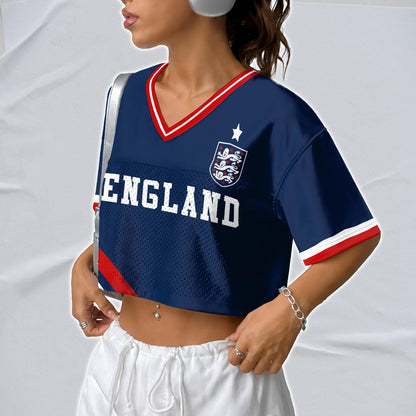 Custom England Soccer Crop Top Jersey, Personalized Name Number Shirt, Football Fan Crop Tee, Bachelorette Party & Festival Outfit | MS85