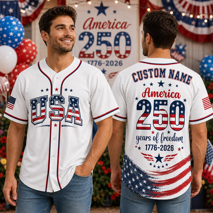 Custom Name America 250th Anniversary Jersey | 1776 2026 United States Semiquincentennial Shirt | Patriotic USA Fourth of July Jersey | UM78