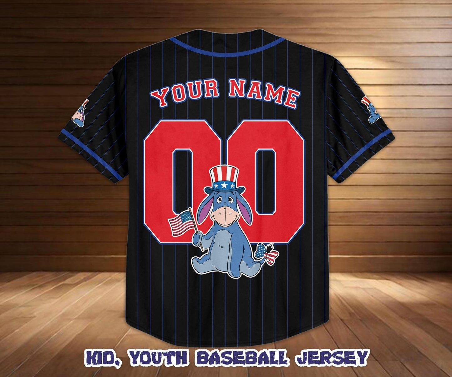 Custom Disney Piglet America 250th Anniversary Baseball Jersey, Winnie The Pooh Patriotic Jersey Shirt | OL65