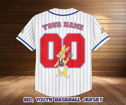 Custom Disney Rabbit America 250th Anniversary Baseball Jersey, Winnie The Pooh Patriotic Shirt, USA 2026 Baseball Team Gift For Fans | HQ59