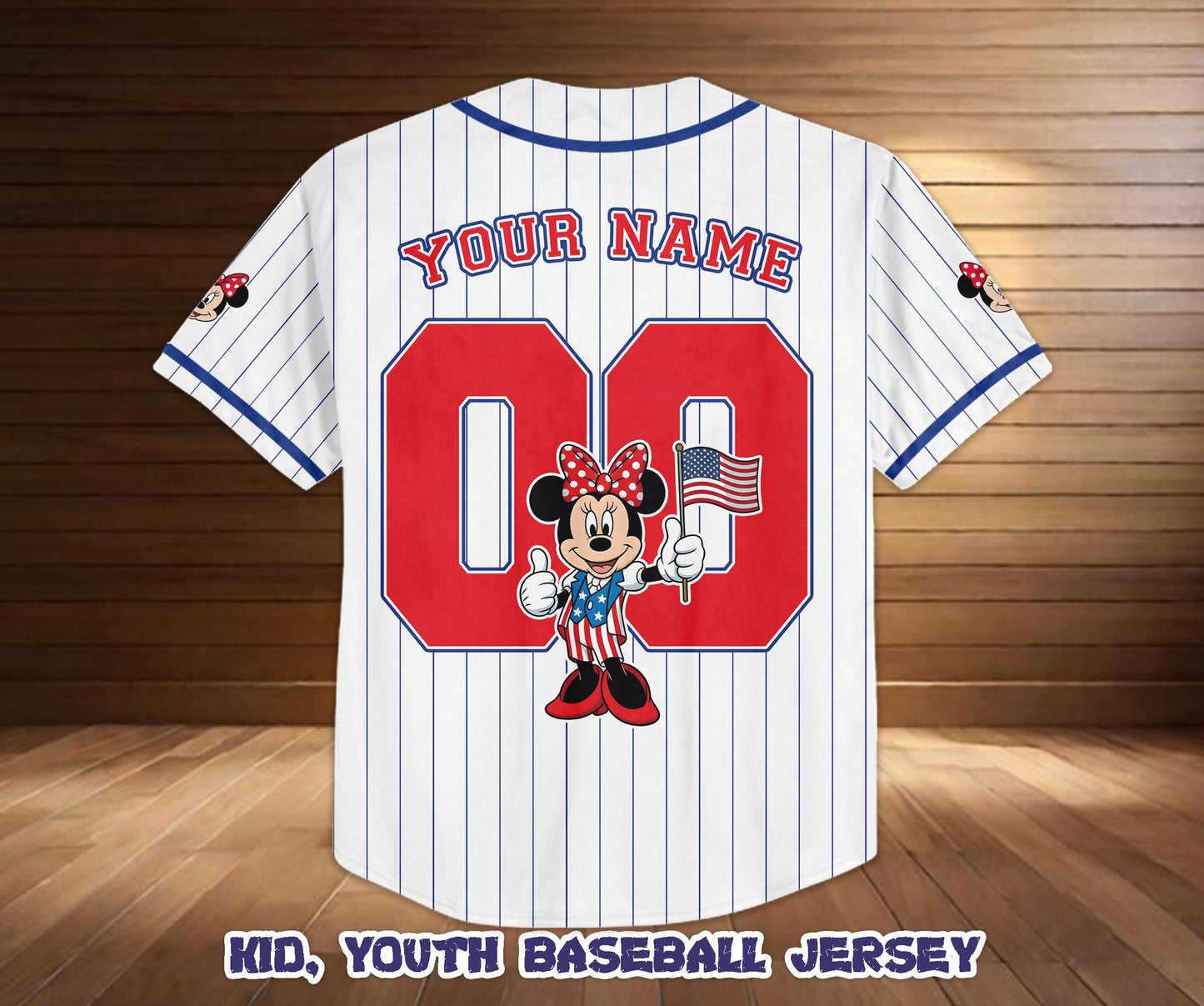 Custom Mickey America 250th Anniversary Baseball Jersey, Patriotic USA Flag Shirt | OG40