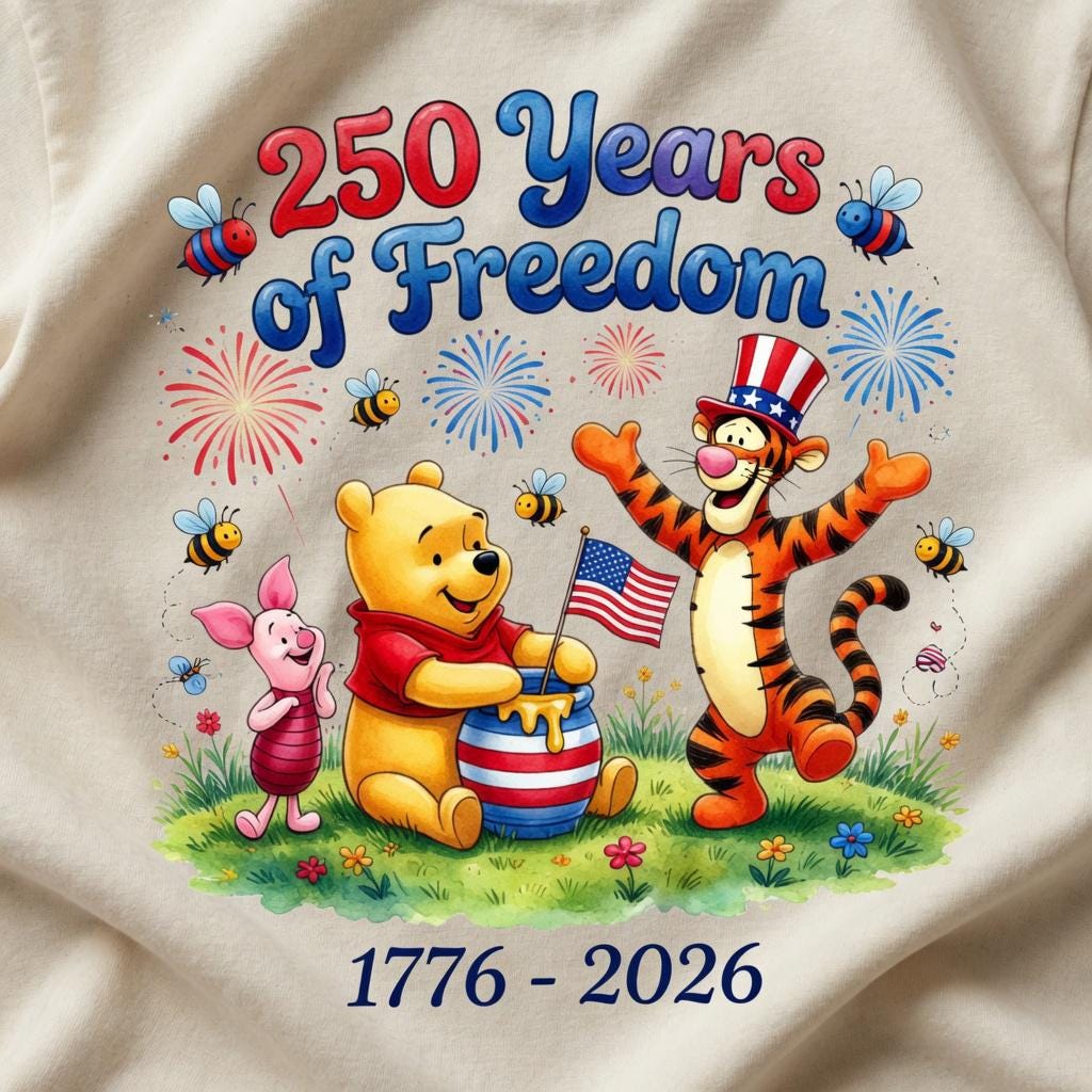 Comfort Colors Disney Pooh Liberty Bell Shirt, Let Freedom Ring 250 Years Tee, Patriotic T Shirt  Family Gift | KV85
